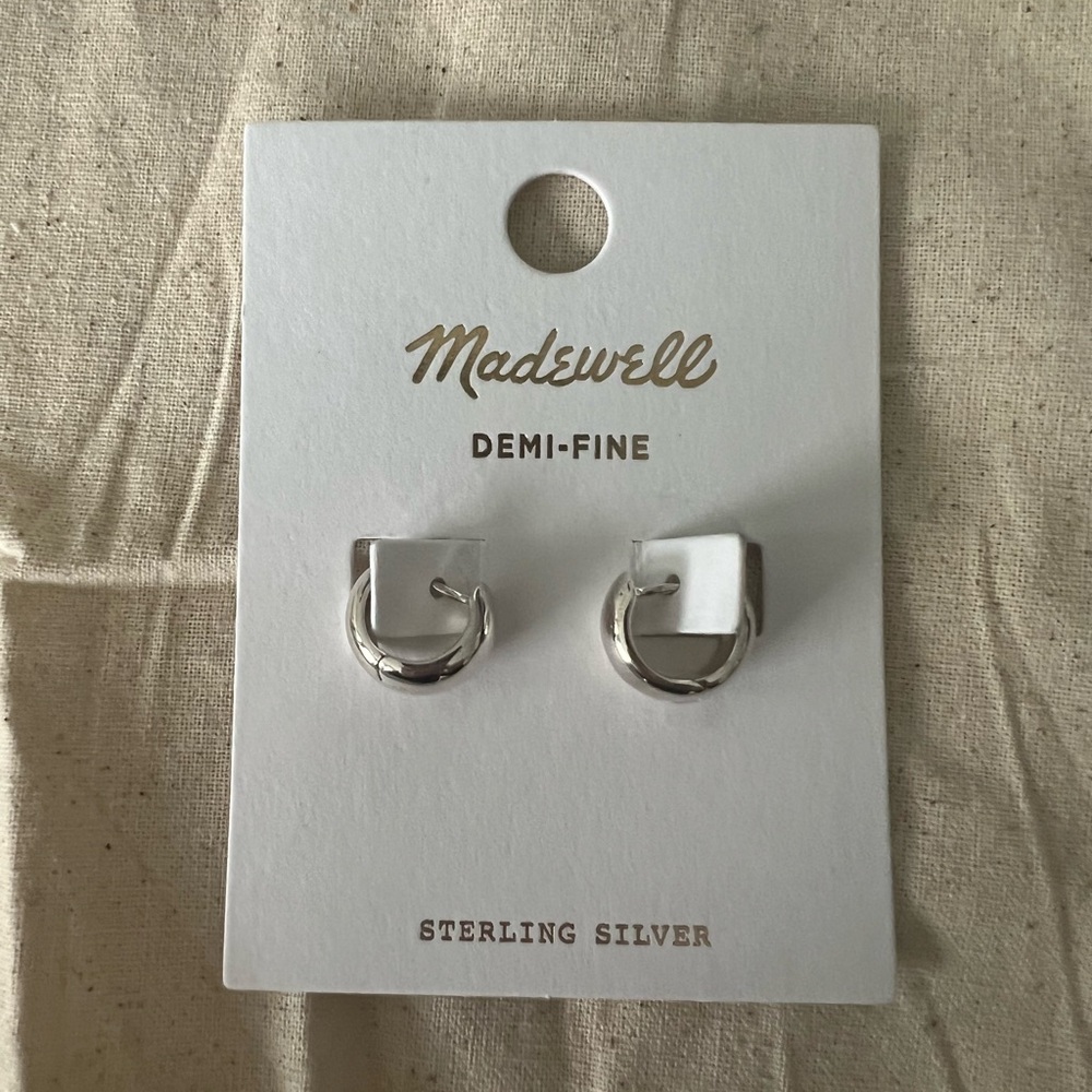 NWT Madewell Demi-fine Puffy Hoop Earrings